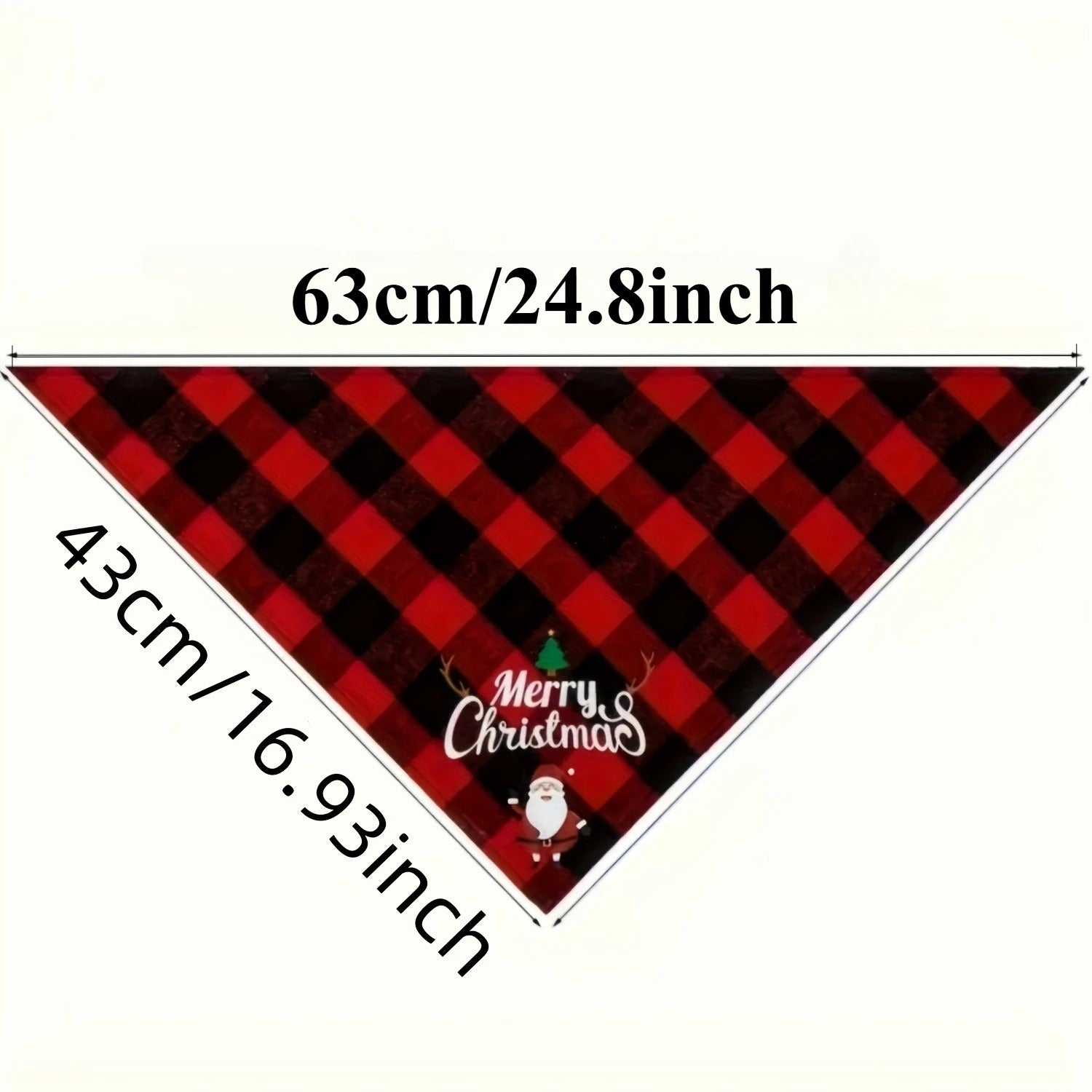 Christmas Bandana bandana pour chien rouge avec les mesures