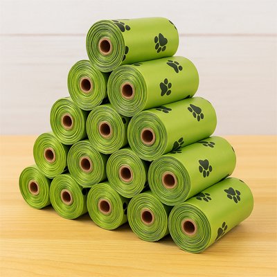 Écopooh sac a crotte monte en pyramide fait avec quinze rouleaux