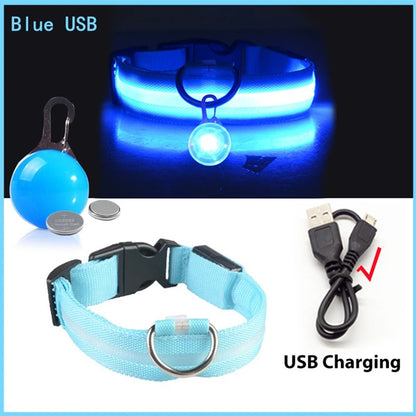 NightSafe collier lumineux bleu allumer et eteint avec sa charge usb
