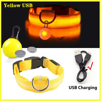 NightSafe collier lumineux jaune allumer et eteint avec sa charge usb