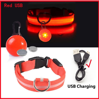 NightSafe collier lumineux rouge allumer et eteint avec sa charge usb