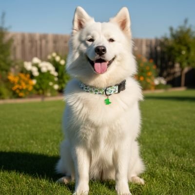 PawStyle collier chien vert porter par un chien blanc