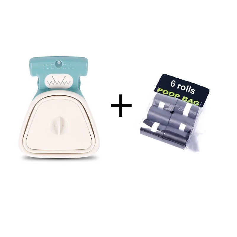 PooPick le ramasse crottes pour chien blanc avec six rouleaux