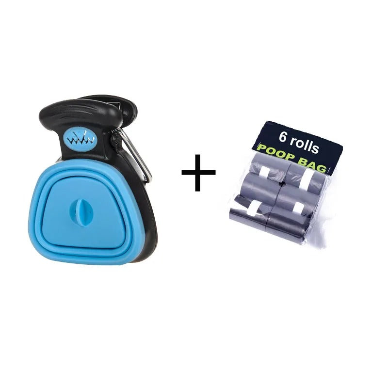 PooPick le ramasse crottes pour chien bleu avec six rouleaux