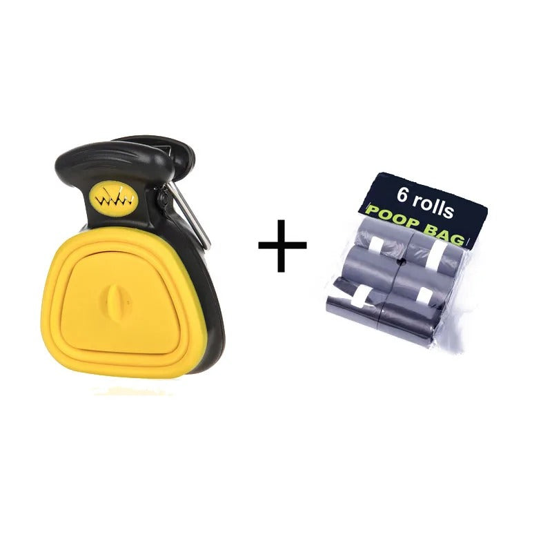 PooPick le ramasse crottes pour chien jaune avec six rouleaux
