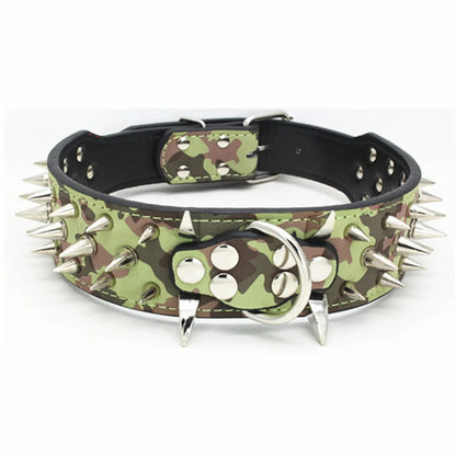 SteelDog le collier chien clouter vert et argent