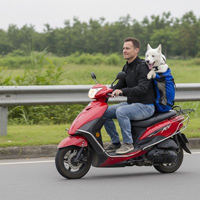  Trekk Comfort sac a dos de transport pour chien bleu dans le dos d'un homme