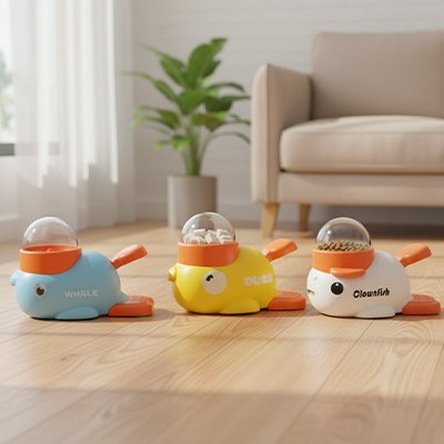 WhaleFood jouet chien trois couleurs bleu jaune blanc