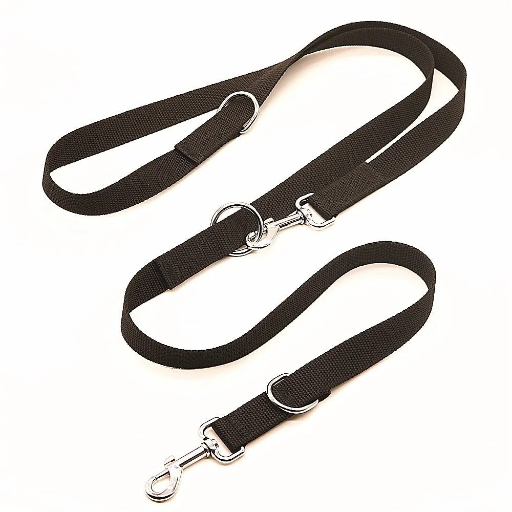 laisse ajustable noir nylon trois grandeurs