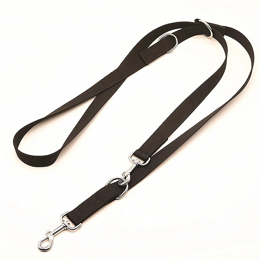 laisse ajustable nylon noir pleine grandeur